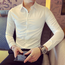 Spring and Autumn White Shirt Men Sleeve Business Costume England Shirt Han Edition Handy Fall Men Autumn Costume