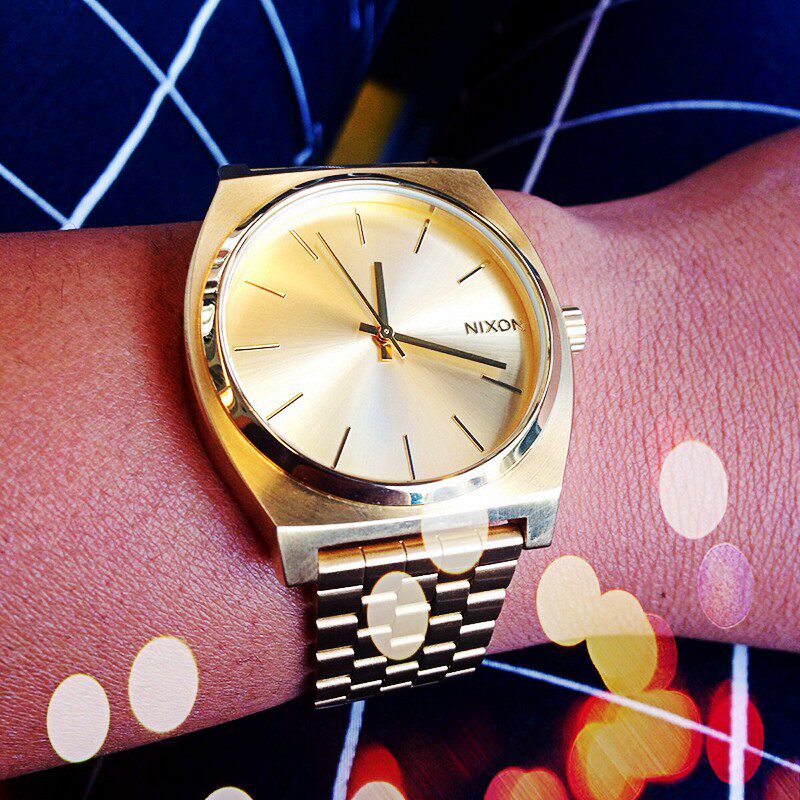 US Nixon Jr. gold sheet Nixon steel band green quartz male and female watch A045-511-Taobao