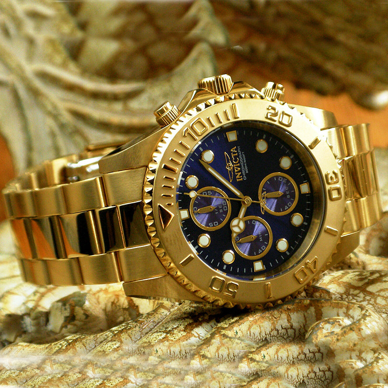 One Millau Invicta 18K gold 19157 golden overbearing male waterproof quartz watch 1774 Invicta-Taobao