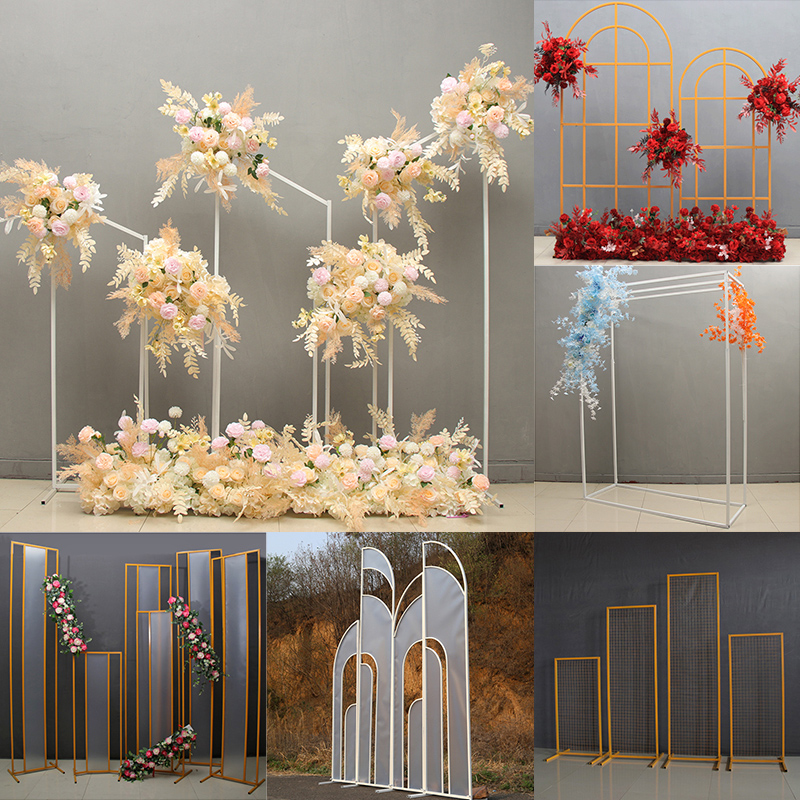 New wedding props Iron Art Geometric Screen Stereo Guide Box Wedding Stage Accessories Background Decoration Arch