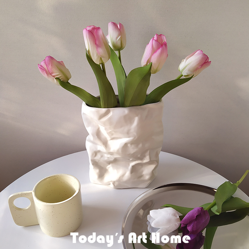 High quality tulip simulation with hand moisturizing roses purple bouquet table decorated fake flower living room flowers