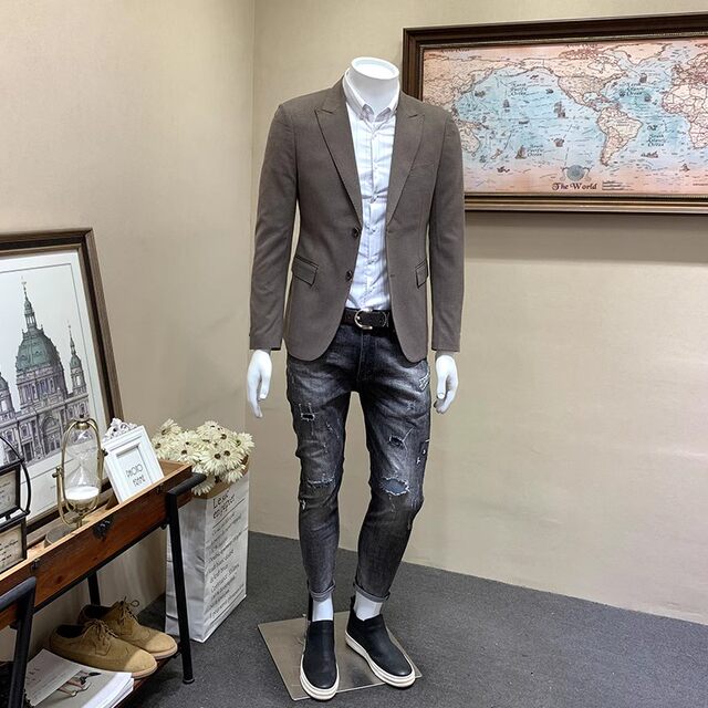 Spring and Autumn men's Casual suit Jacket Korean Style Slim Fashion Handsome Small Suit Top Single Piece Business Wear Formal Wear