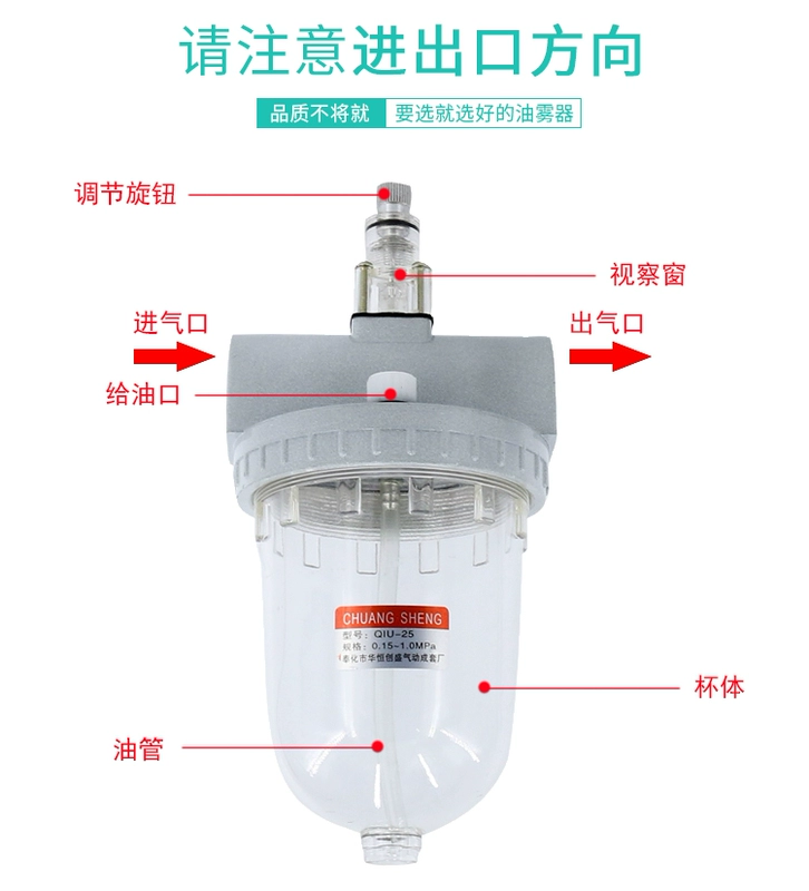 Bộ lọc dầu nhớt QIU-08/10/15/25 bộ lọc khí phụ kiện công cụ khí nén Bộ xử lý nguồn không khí - Công cụ điện khí nén