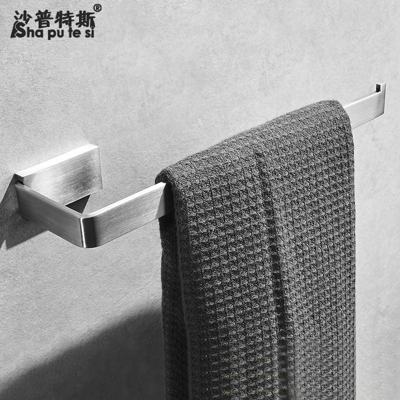Non-perforated towel rack 304 stainless steel towel ring hanging ring Towel rack Solid bathroom pendant Towel ring lengthened