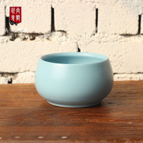 Ru Kiln cup washing water Tea washing pen washing ceramic tea slag tank household slag bucket large Jingdezhen washing Jianshui