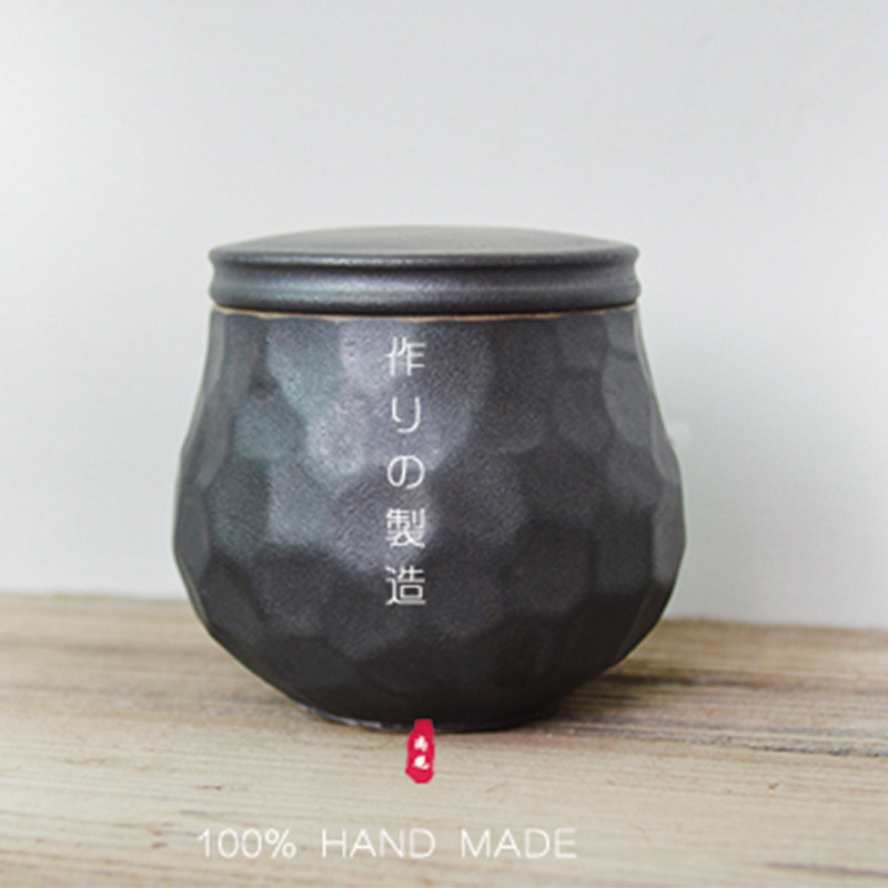 Shangguan Porcelain tea pot Ceramic Pu'er iron glaze sealed pot Storage creative portable storage pot Wake up tea pot