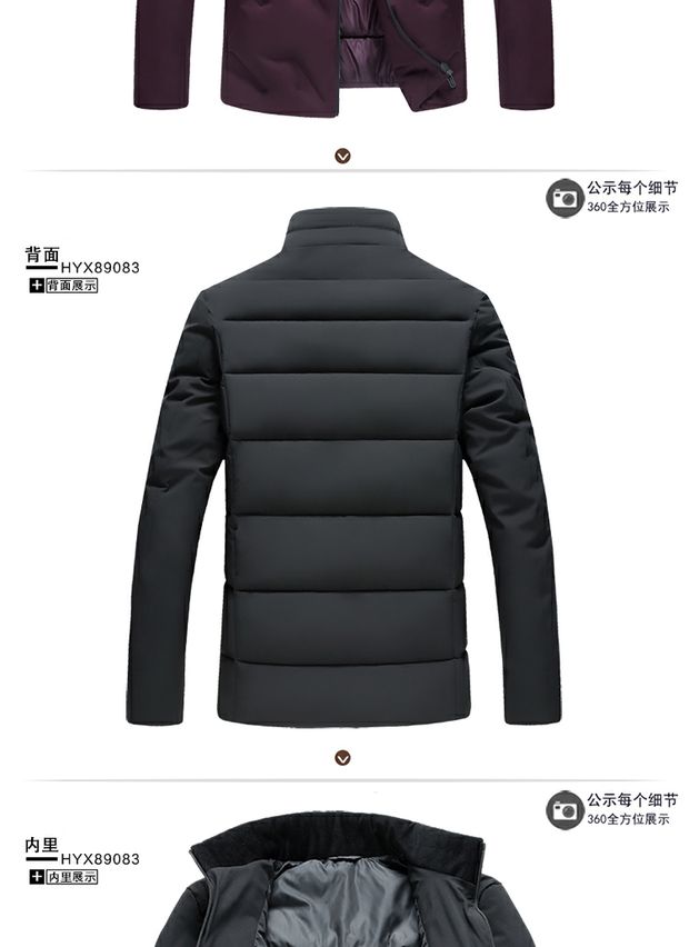 Playboy cha áo khoác mùa đông dày trung niên cotton phù hợp với nam 40-50 tuổi áo khoác cotton trung niên nam áo phao lông vũ