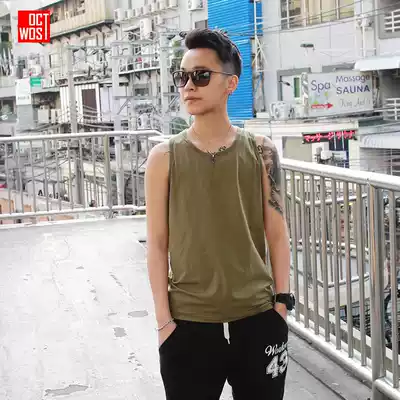 OCTWOS summer handsome T cotton loose wear adhesive hook bandage les tt long version corset chest underwear vest