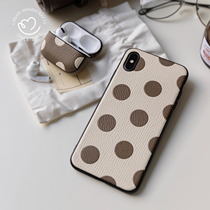 Apple Huawei wave dot iPhone1123ProMax mobile phone case red and white polka dot pop pop inside LM manual customization