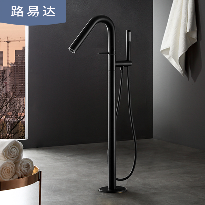 Luisa All copper floor-standing bathtub faucet embedded floor-to-ceiling faucet mixing valve column faucet hot and cold