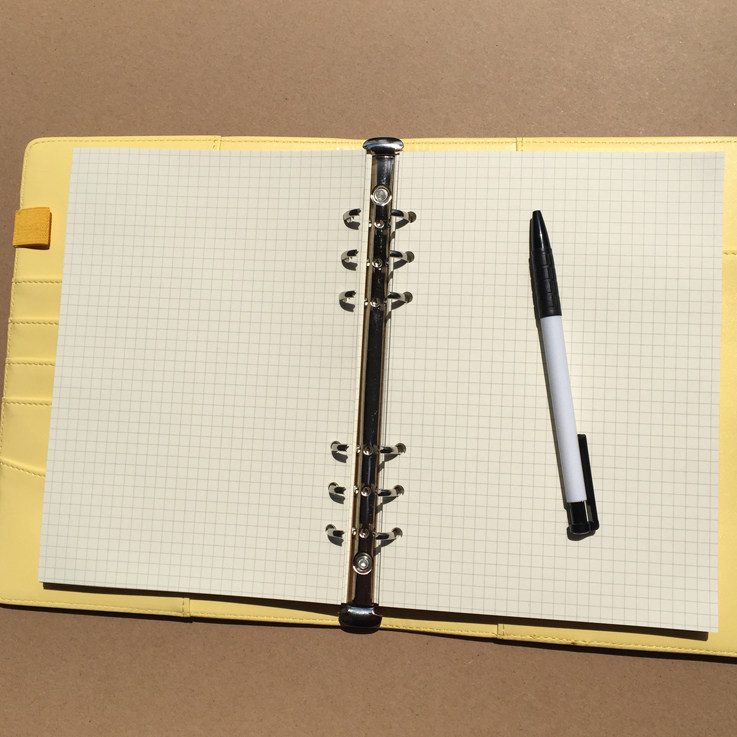 A5 loose-leaf checkered notebook thickened business notepad 6-hole leather-faced diary triangle isometric UI design