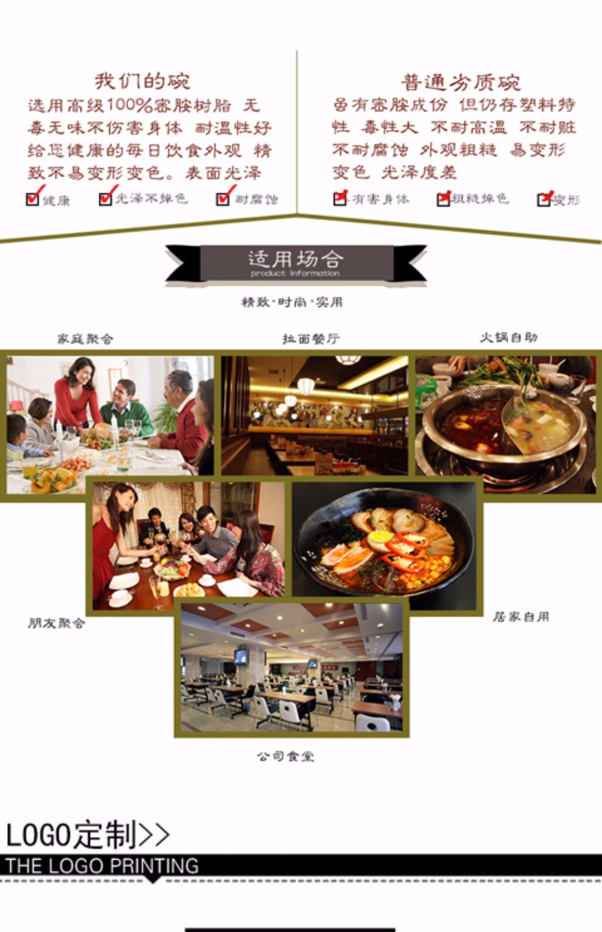 Melamine bát trắng melamine bộ đồ ăn bát bát bát bát cháo bát nhựa twill bát thức ăn nhanh bát hàng loạt bát nhỏ tóc dĩa nhựa