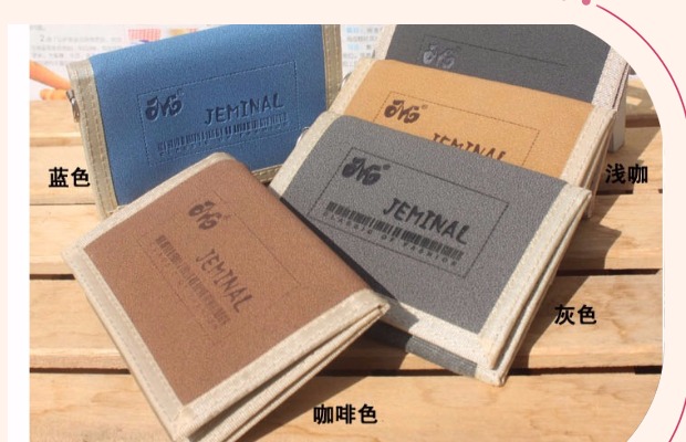 Phần mỏng thể thao nam vải bạt phiên bản Hàn Quốc của học sinh trung học ví vải thanh niên ví nữ gấp ba lần - Ví tiền ví pedro