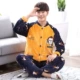 Bộ đồ ngủ nam mùa đông dày flannel cổ tròn mũ trùm đầu XL cộng với bộ đồ ngủ béo dày thêm cỡ lớn 220 kg mặc