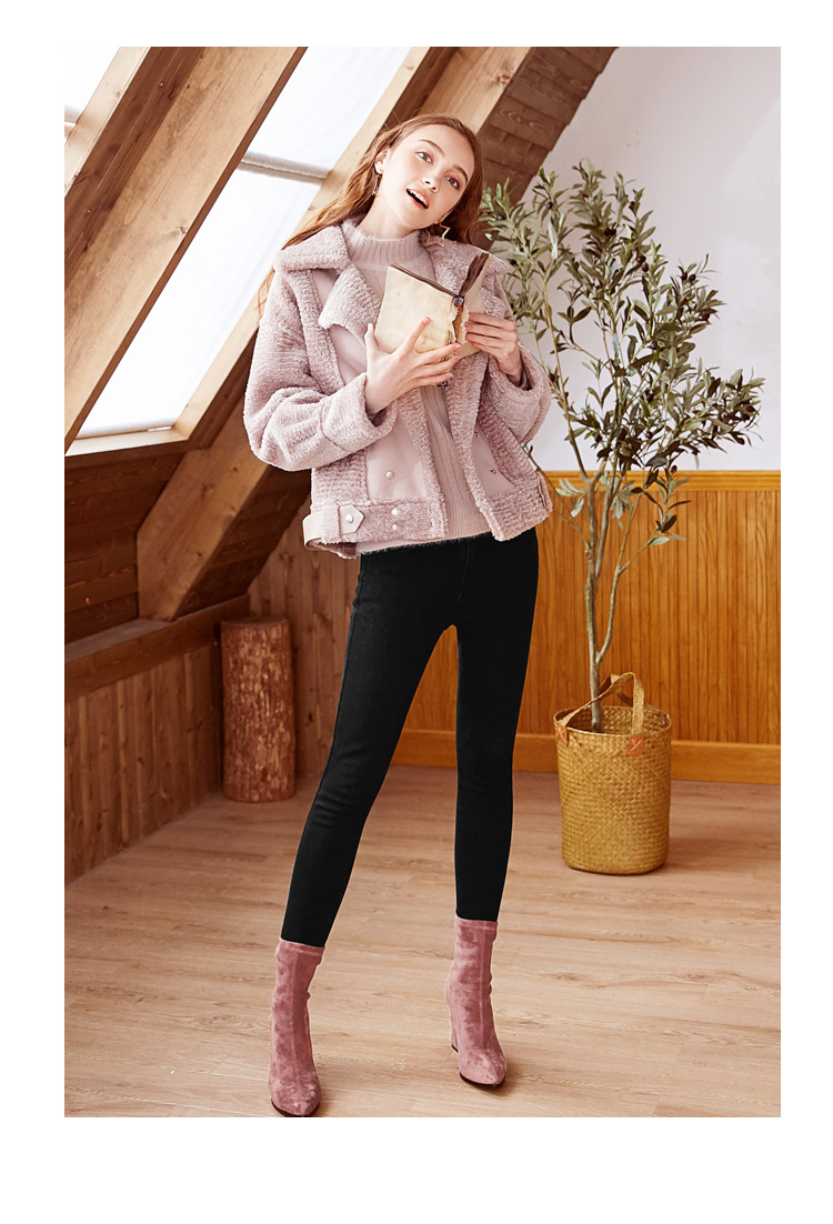 Quần lửng lưới đỏ sang trọng áo khoác nữ mùa thu quần áo chic port gió retro 2018 new deerskin short phiên bản Hàn Quốc của thủy triều áo dạ nữ đẹp