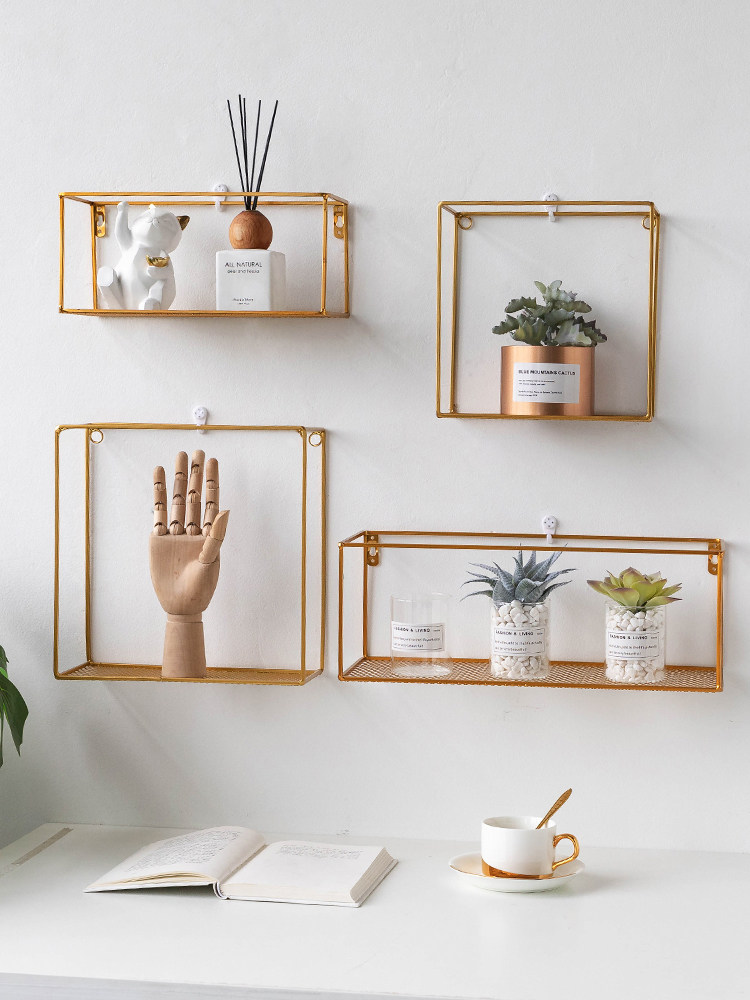 ins shelf Wall wall decorations Nordic style display rack Bedroom room wall doll shelf creative