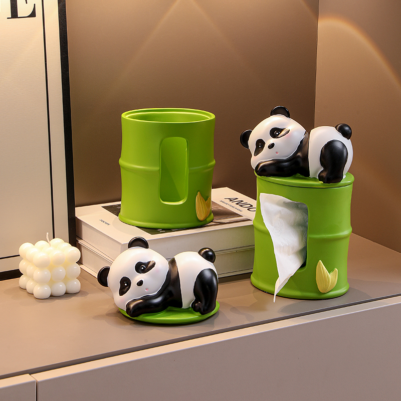 Paper towel box Living room light extravagant Fancy Panda Pumping Paper Box Home Desktop Napkin Box Advanced Sensation Tea Table Paper Cramps-Taobao