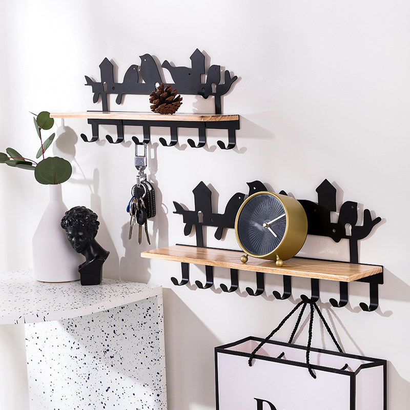 Entrance door Hanging Clothes Hook Key Shelf Wall-mounted Doorway Decoration Creative Containing Layer Shelf Simple Genguan Wall Cloakhat Shelf