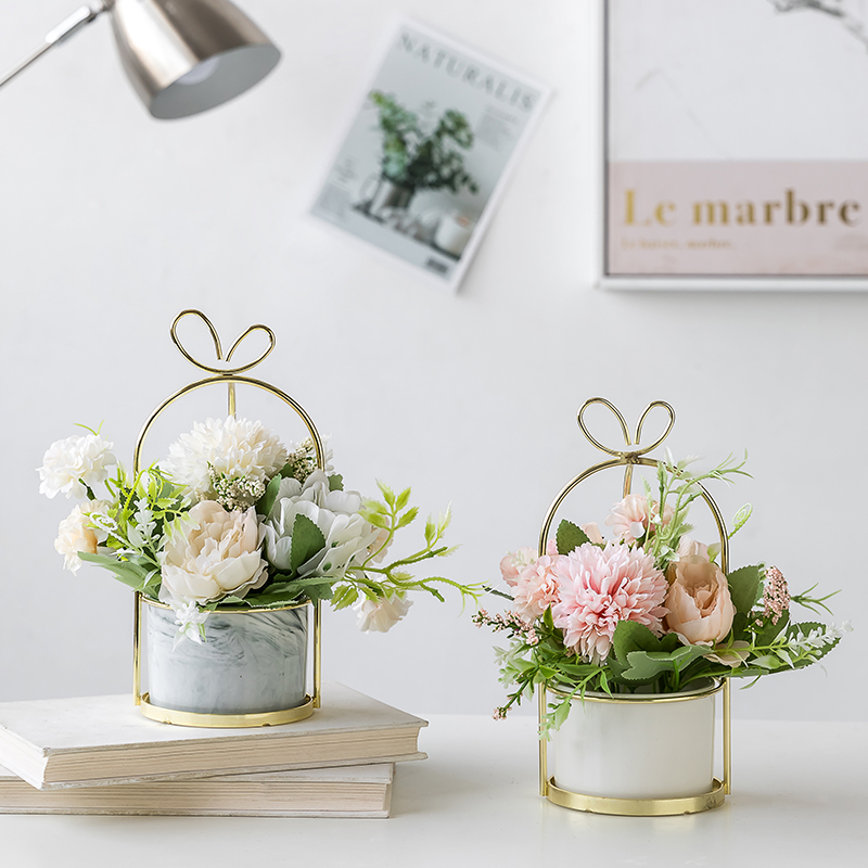 Embroidery ball simulation flower bouquet pending room dining room flower pot flower silk flower simulation TV cabinet decoration