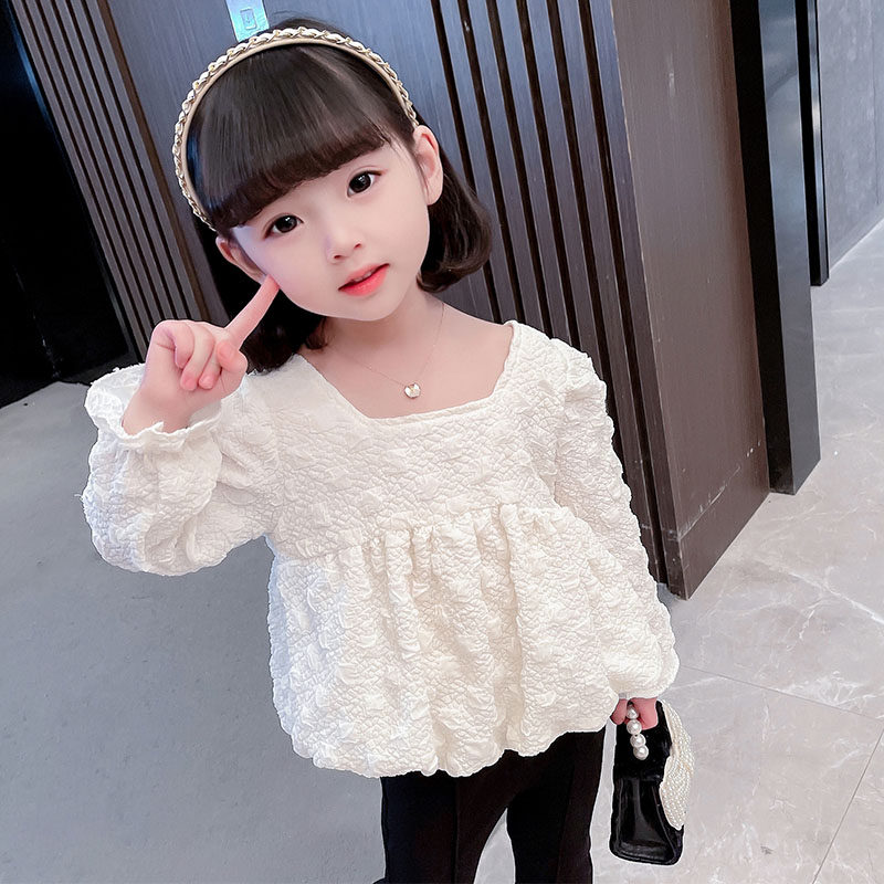 Girl Shirt Autumn Clothes Children Spring Children Women's Babies Foreign Pie Trendy Long Sleeve Blouses Spring Autumn Girl Dolls