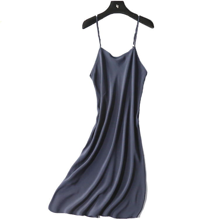 Thời trang rắn màu satin đích thực váy vest lụa đồ ngủ gợi cảm có thể điều chỉnh tay áo treo váy 2018 sản phẩm mới mùa hè váy dạ hội