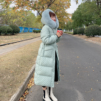 2022 Winter new Korean version of the Korean version of the big fur collar down jacket The woman in the middle of the womans waist over the knee Sharmages fashion jacket
