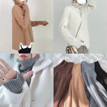 Tune in tune Lazy Wind 100 Meliano Wool Pile Collar Coarse Pulpit Knitwear cocoon Type with fingertip Knitwear