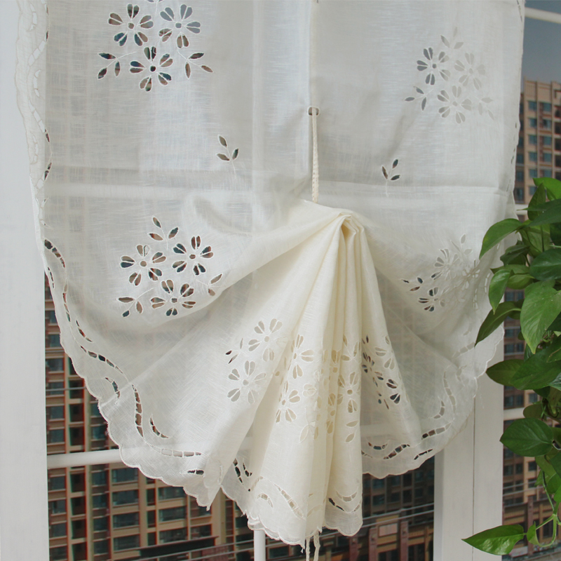 Hoàn thành rèm bóng, rèm kéo, openwork, bông Mỹ, vải lanh, màn, phòng ngủ, rèm nhỏ, không đục lỗ, dán - Phụ kiện rèm cửa giá đỡ rèm cửa