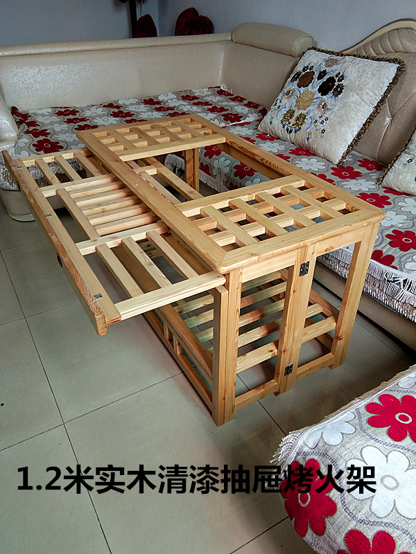1,2 m 1,5 m đa chức năng mùa đông nướng lửa bàn gấp tre rang lửa giá nhà sưởi ấm bàn gỗ rắn - Bàn bàn học chống gù chống cận