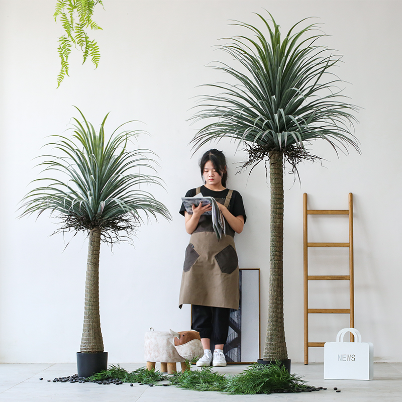 Roman Mother Nordic Wind Emulation Plant Coarse Rod Dragon Blood Tree Ground Potted Plant Fake Green Plant Indoor Living Room Decoration-Taobao