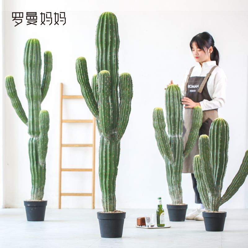 Roman mother indoor simulation plant decoration multi-headed Moroccan cactus cactus potted floor-to-ceiling fake plants