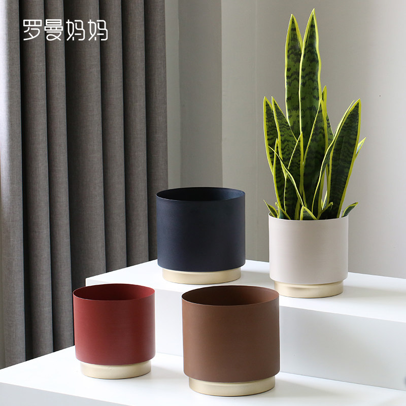 Roman Mother Nordic Flower Pot Iron Art Large Green Plant Room room Living room floor swing piece