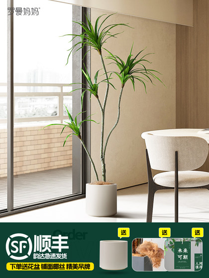 Artificial Plant Dracaena Bonsai, Millennium Tree, Iron Tail, Wabi-Sabi Style, Simulated Green Plant, Fake Tree, Large Ornament
