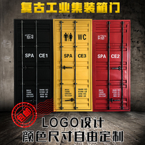 Iron container industrial air door indoor bathroom toilet door retro ktv bar box restaurant door customization