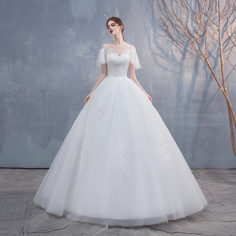Spring summer wedding dress for bride for princess, open shoulders, V-neckline Spring summer wedding dress for bride for princess, open shoulders, V-neckline