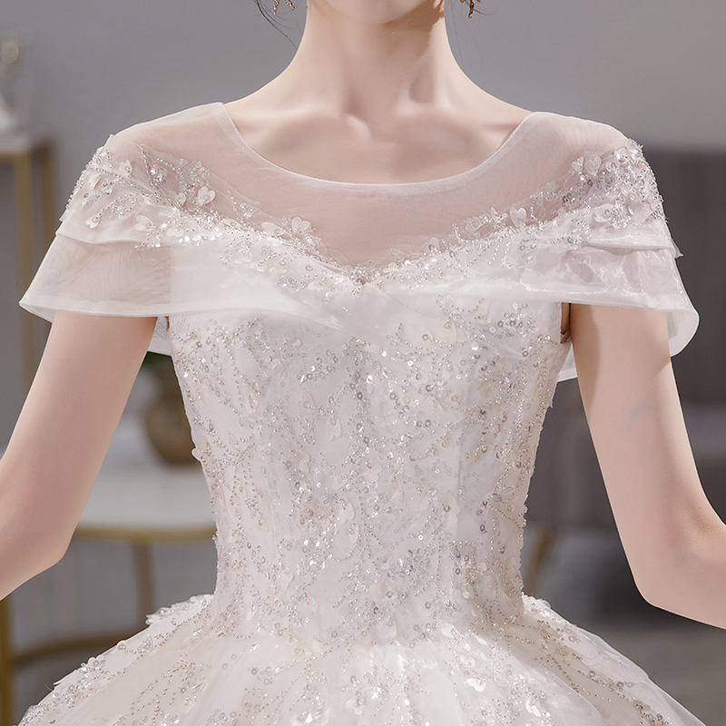 Summer starry sky for bride for princess, new collection, open shoulders, bright catchy style, fitted Summer starry sky for bride for princess, new collection, open shoulders, bright catchy style, fitted