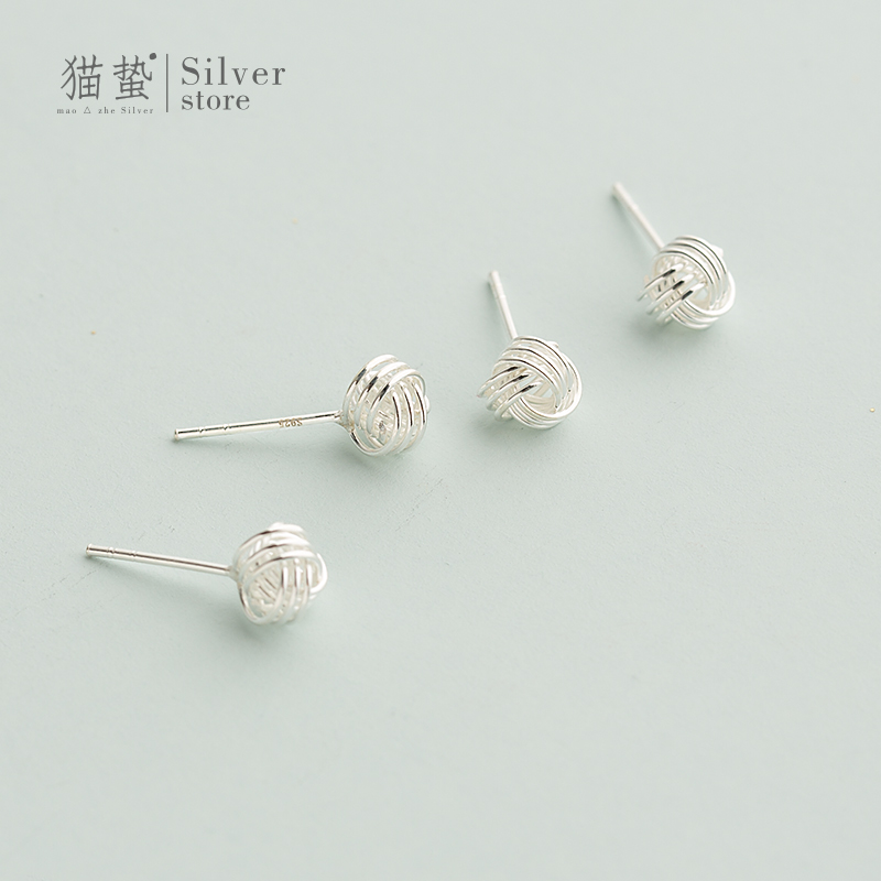 Cat Jellyfish S925 Pure Silver Wool Thread Sneakers 2021 New Tide Design Sensation Brief Small Lukewarm Wind Ear Accessories