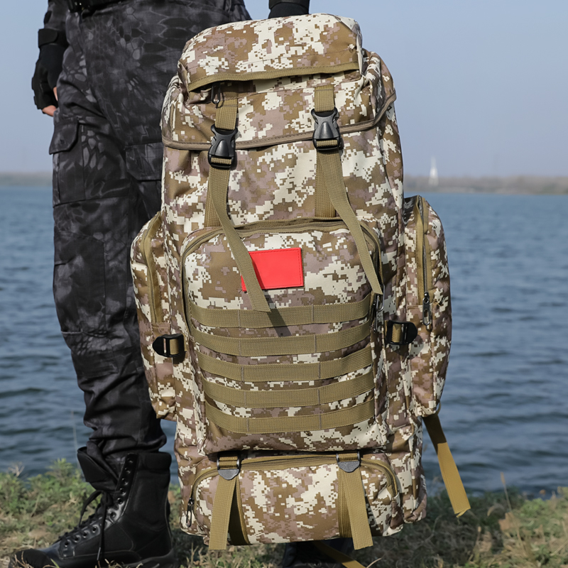 Outdoor tactical camouflage backpack rucksack large mountaineering bag army fan backpack male fishing attack bag travel bag