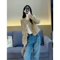 Куртка, демисезонный короткий пуховик, в стиле Шанель, изысканный стиль, городской стиль