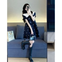 Кукла, летнее платье, милая юбка, кукольный воротник, в корейском стиле, французский стиль, свободный крой, А-силуэт