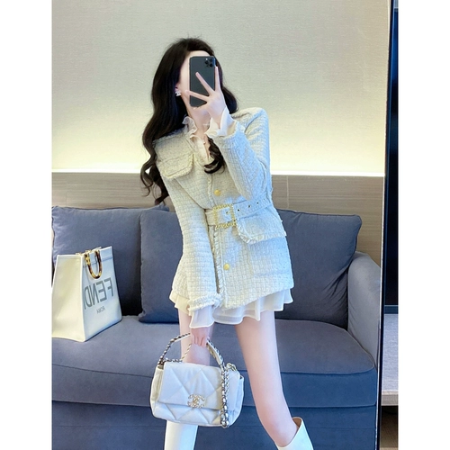 Демисезонная куртка, корсет, в стиле Шанель, в корейском стиле, французский стиль, изысканный стиль, увеличенная толщина