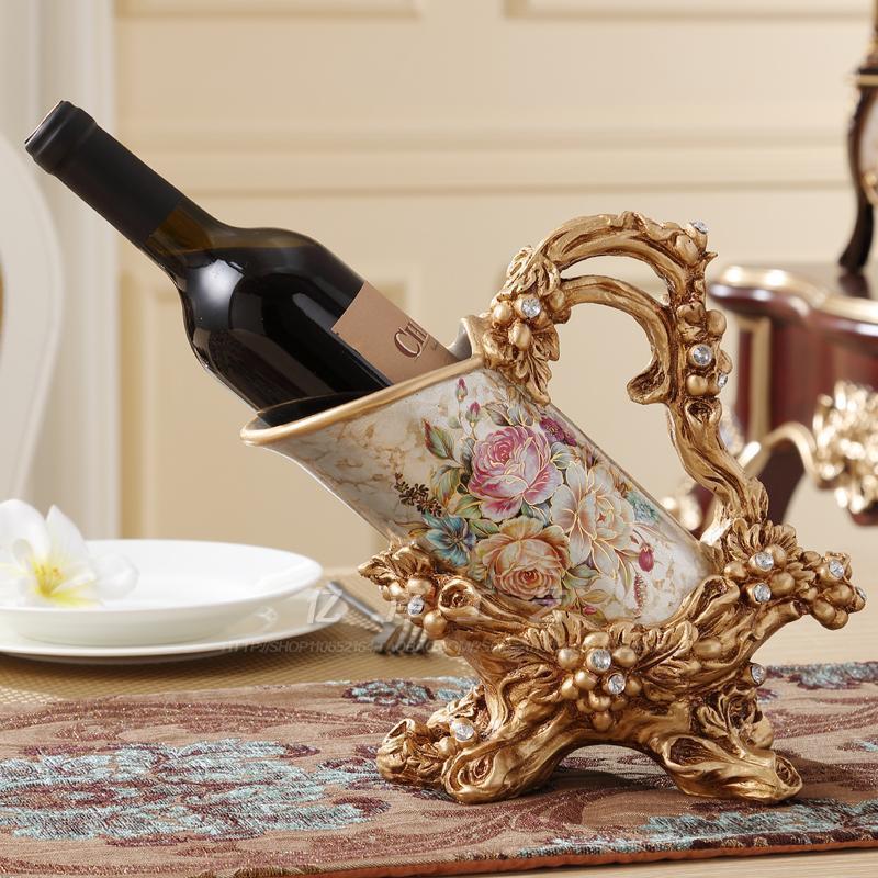 Eurostyle Art Resin Red Wine Wine Rack Living-room Wine Cabinet Decorations Pendulum Upscale Creative Lavish Wine Inlaid