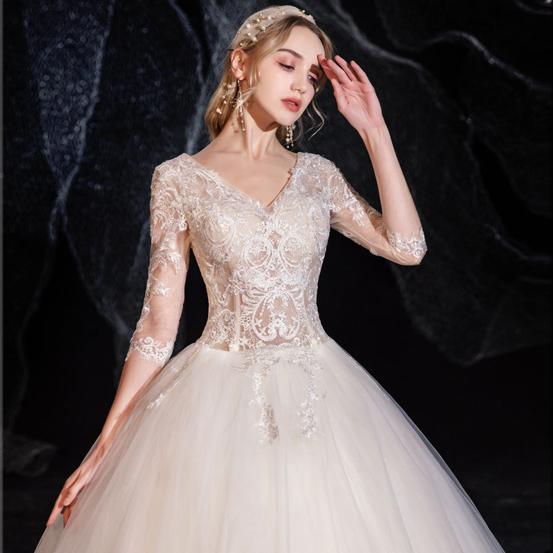 Lace white long-sleeve, suit for students, European style, tutu skirt