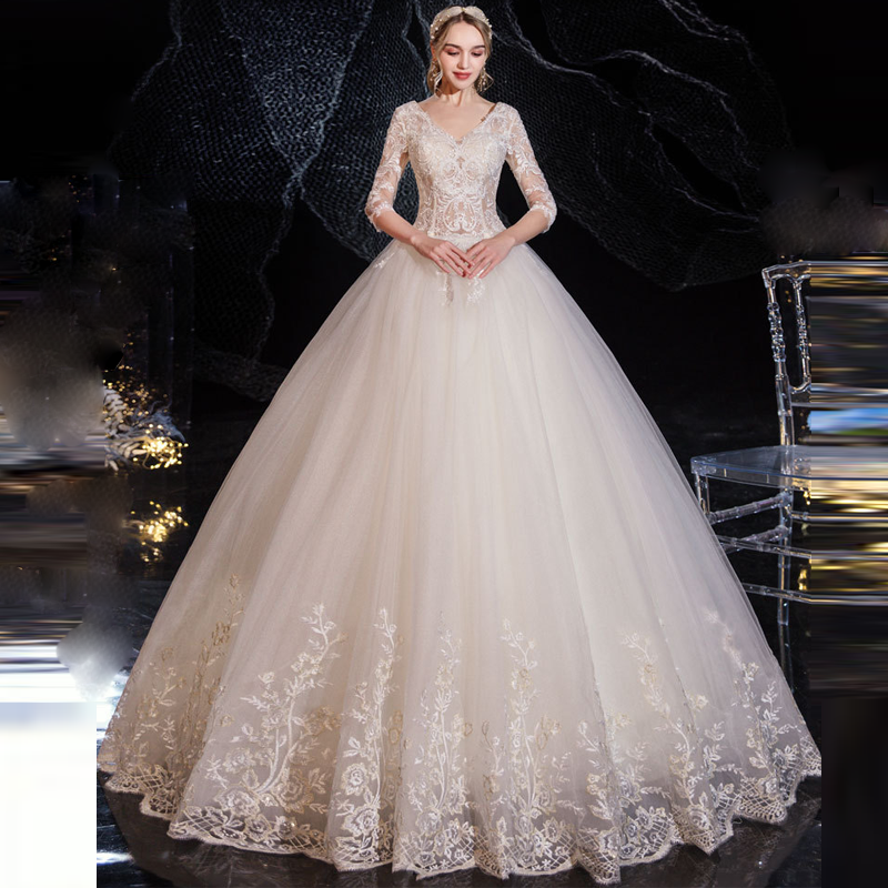 Lace white long-sleeve, suit for students, European style, tutu skirt