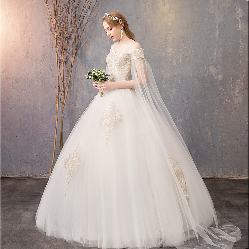 Cute suit for bride for students, open shoulders