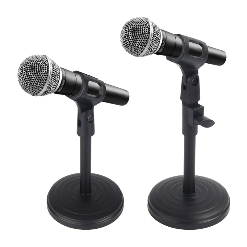 Microphone Bracket Desktop Metal Microphone Small Clip Fixed Base Live Sing, main Podcast Universal Easy portable