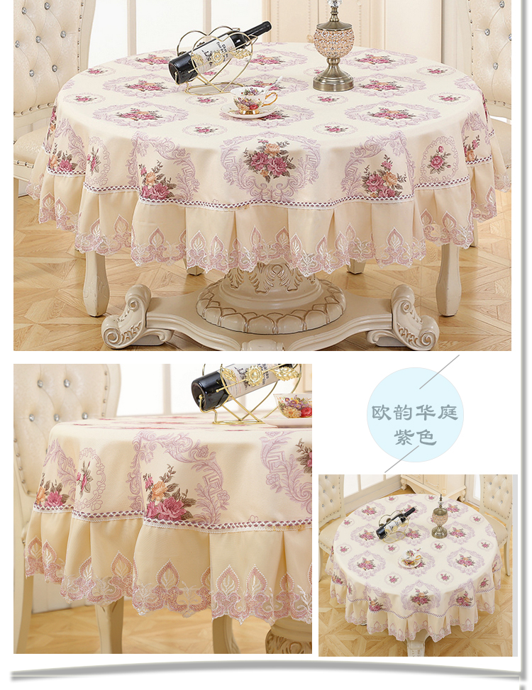 Khăn trải giường bằng vải cotton và vải lanh Khăn trải bàn tròn dày Khăn trải bàn chịu dầu và bền khăn trải bàn tròn inox