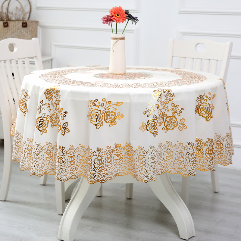 Eurostyle bronzed printed round table cloth table cloth table cloth PVC plastic table cloth waterproof insulation oil free of cleaning