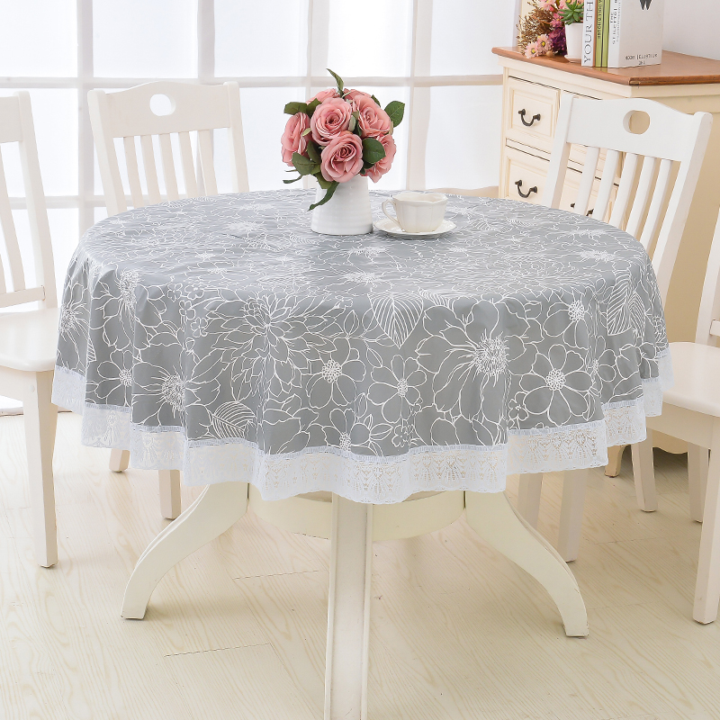 Thickened and velvety round table cloth waterproof and oil-proof PVC free of washing table cloth table cloth table cloth farmstead hotel table cloth