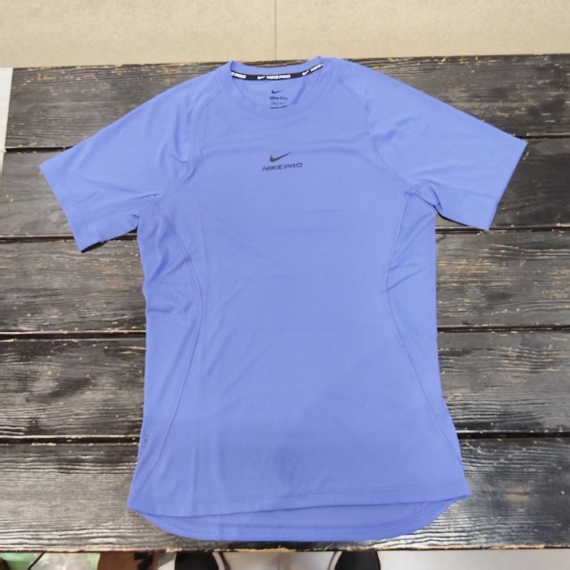 Nike Blue Round Neck Short-Sleeved Sports T-Shirt Men's Quick-Drying Breathable Comfortable Pullover Top Hv0410-411